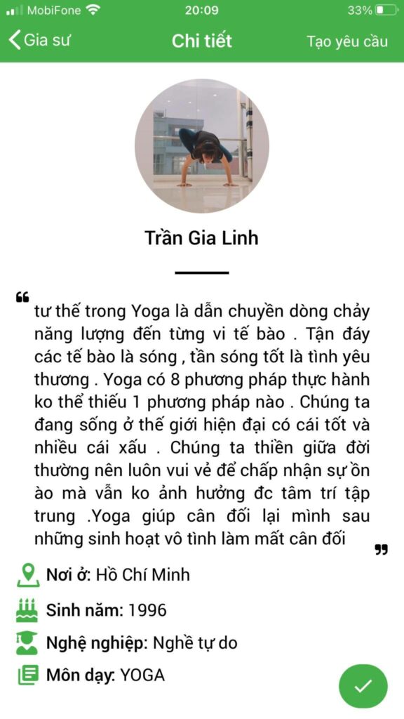 dạy kèm yoga