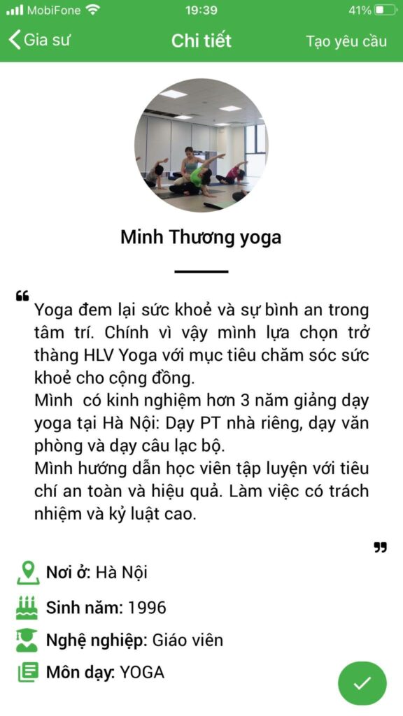 dạy kèm yoga