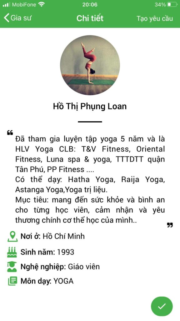 dạy kèm yoga