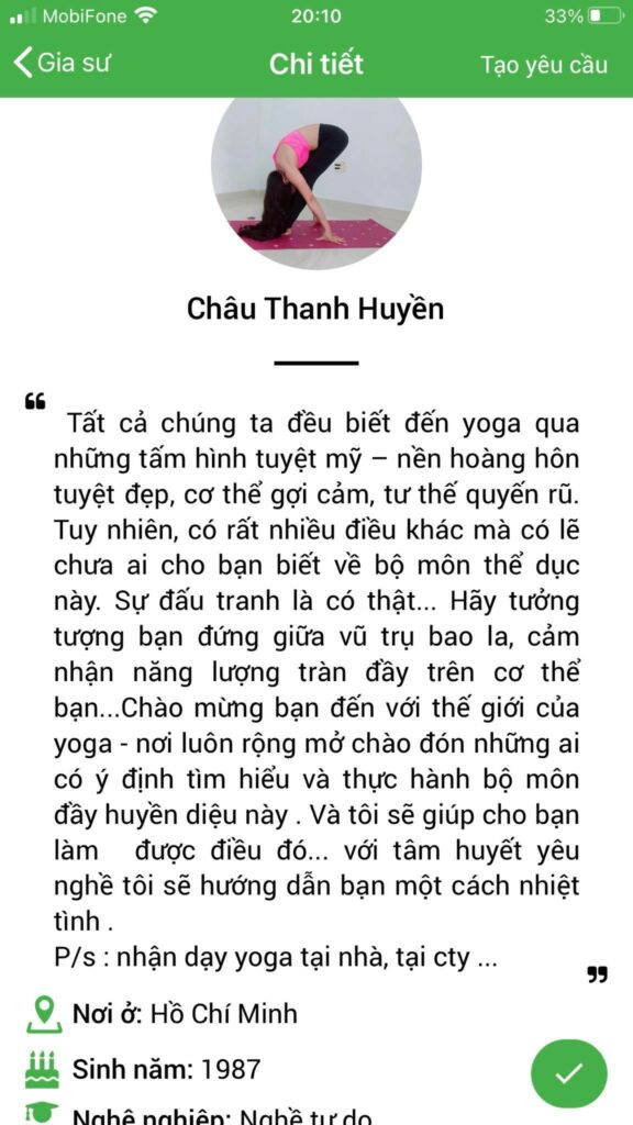 dạy kèm yoga