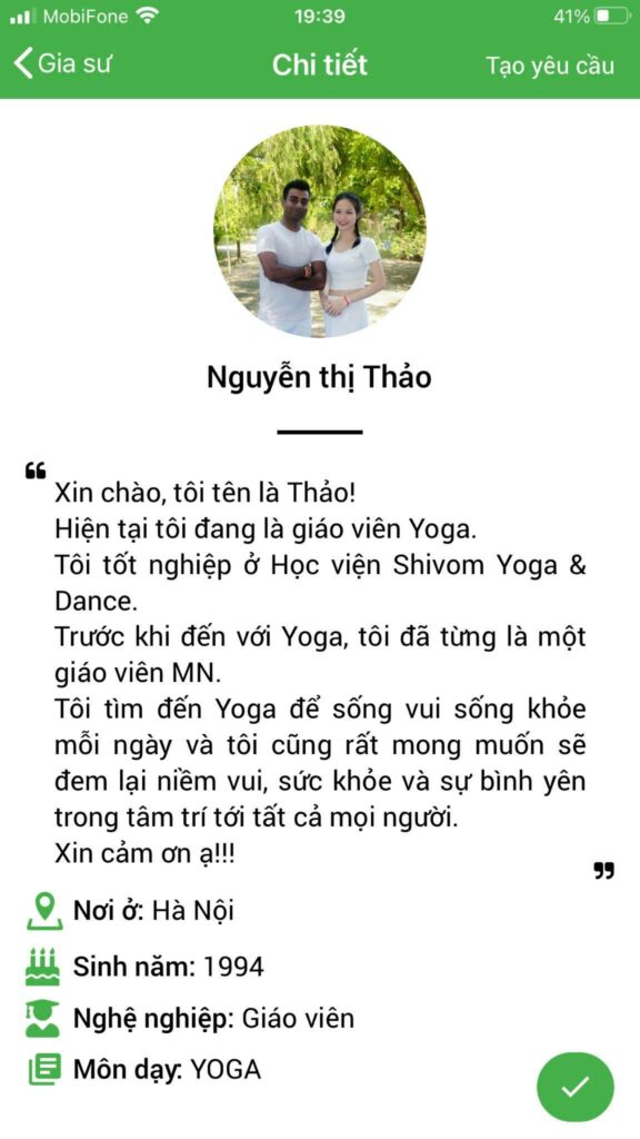 dạy kèm yoga