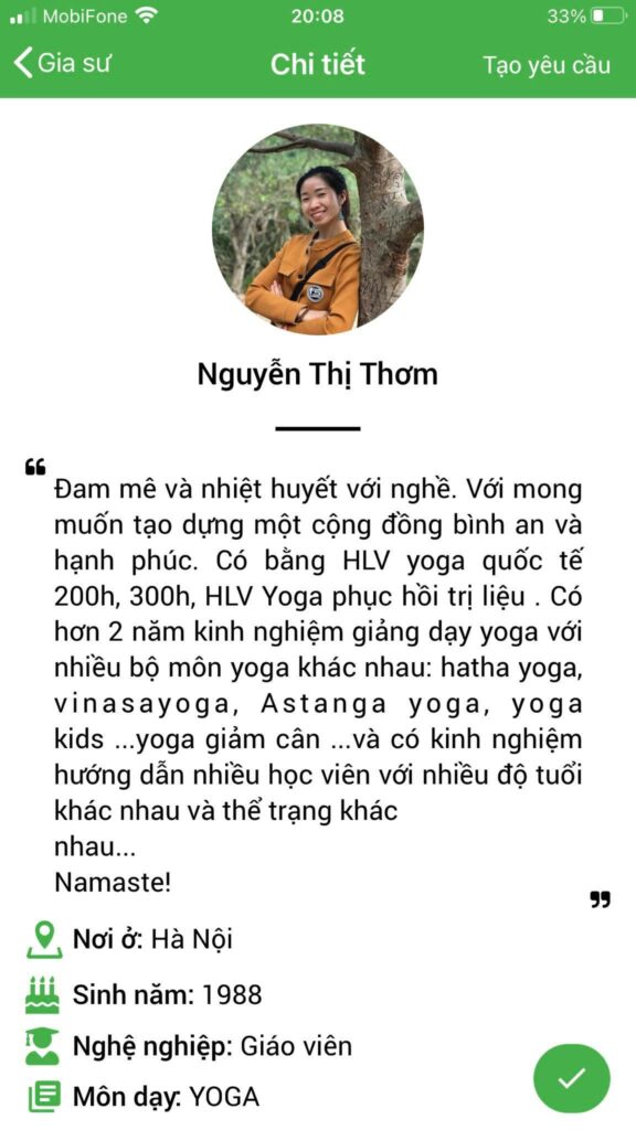 dạy kèm yoga
