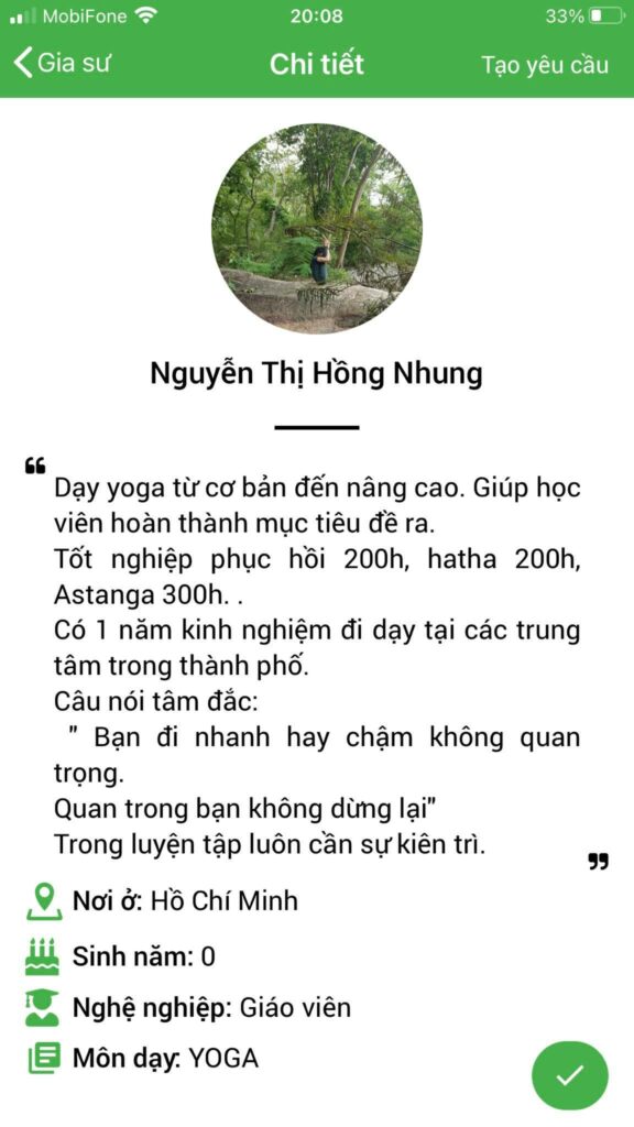 dạy kèm yoga
