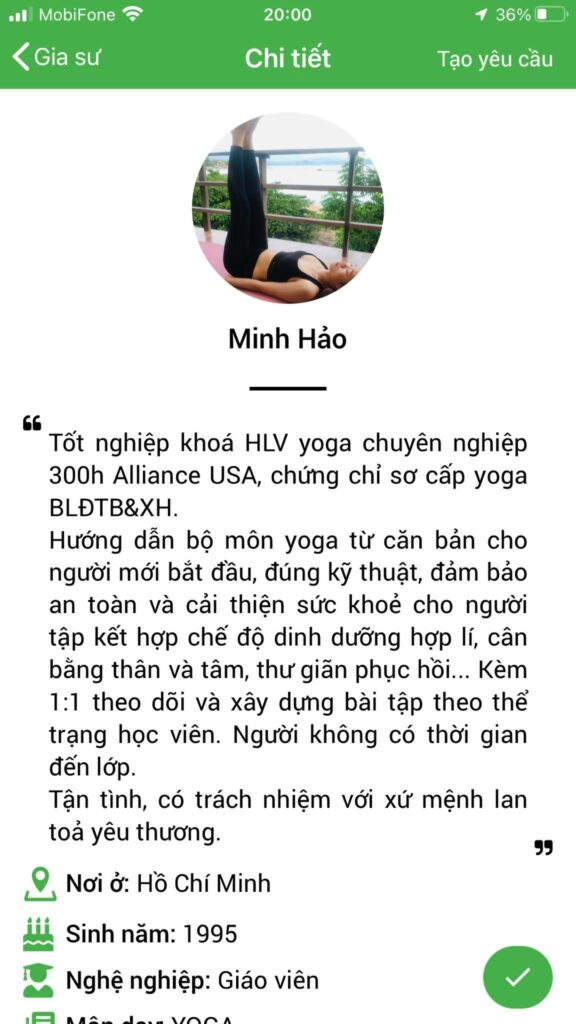 dạy kèm yoga