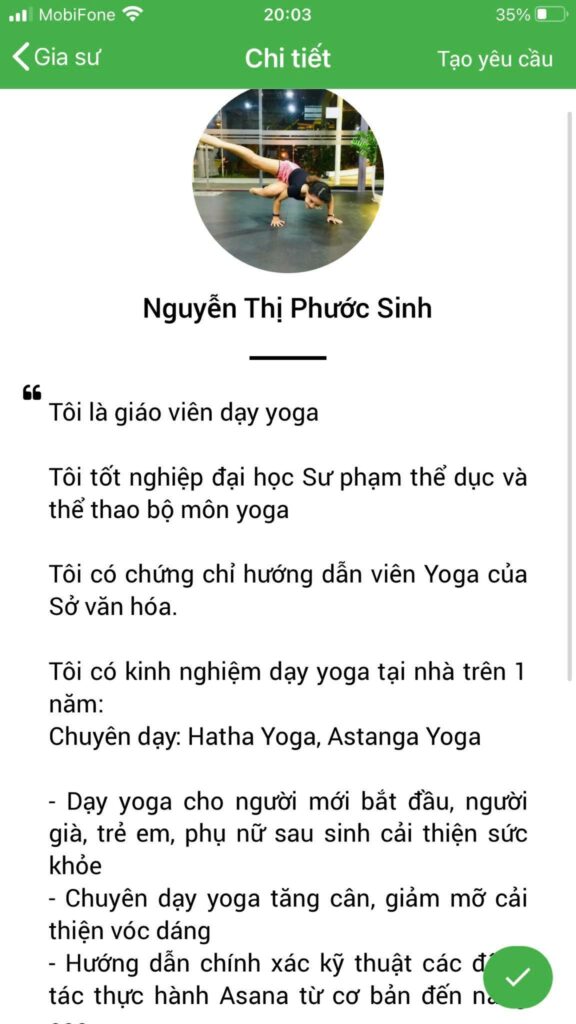 dạy kèm yoga