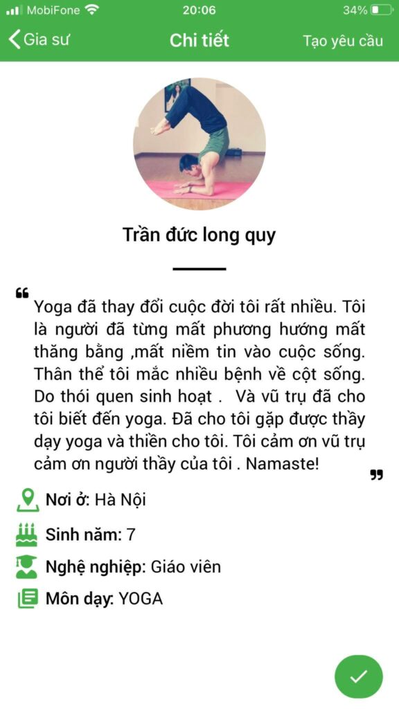 dạy kèm yoga
