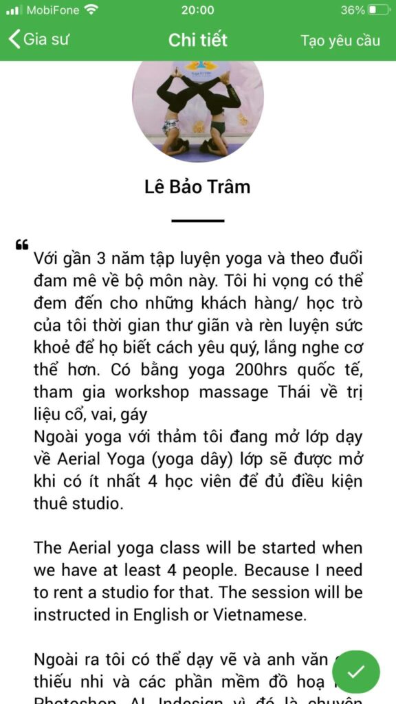 dạy kèm yoga