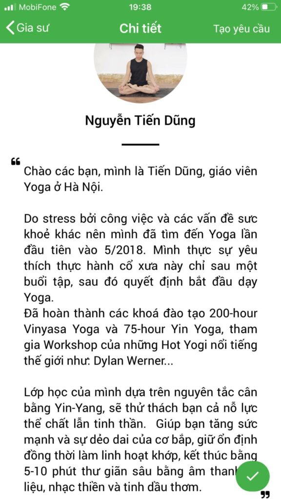 dạy kèm yoga