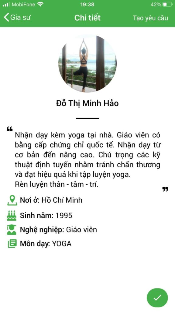 dạy kèm yoga